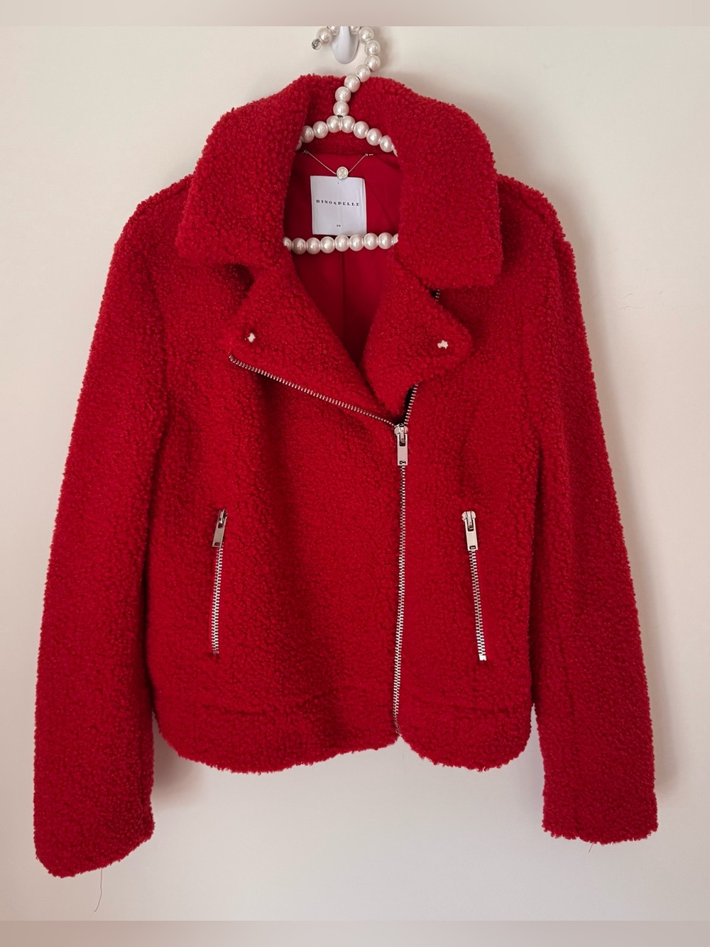 rino & pelle red fleece jacket